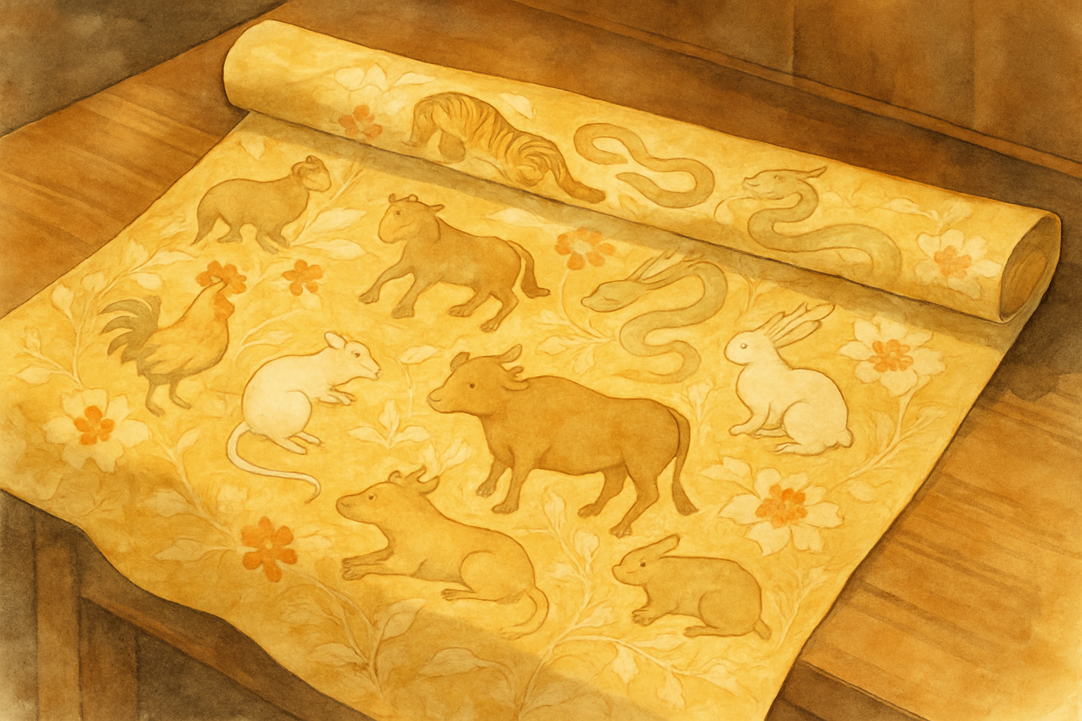 干支模様の反物イメージ