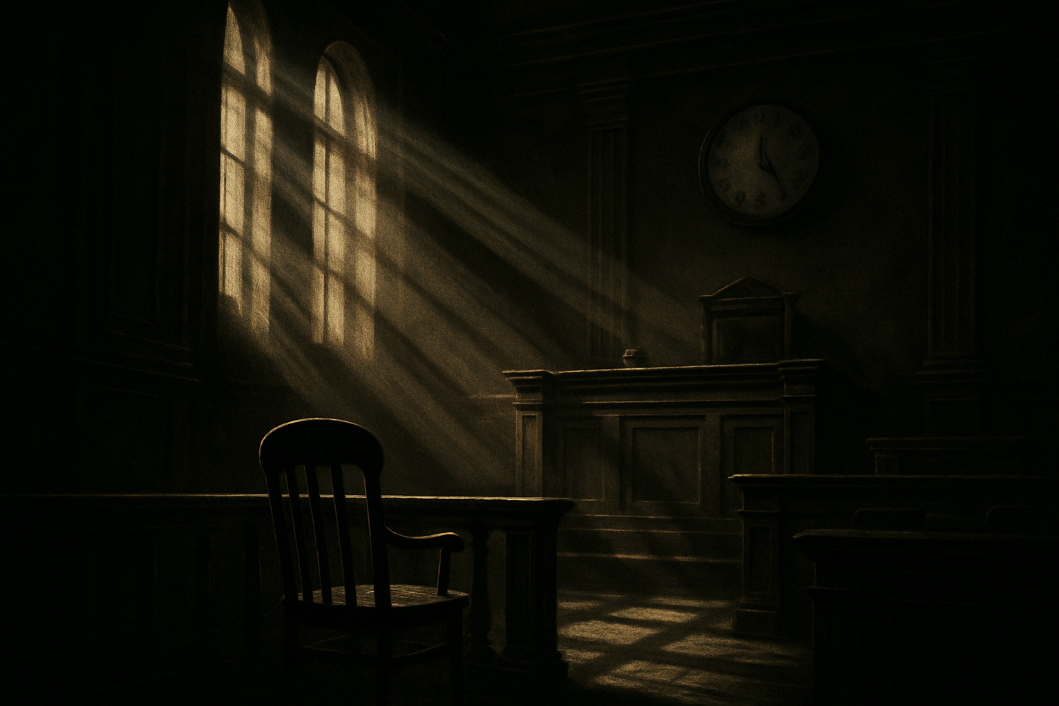 法廷と日常の間で揺れる時間の象徴(イメージ)