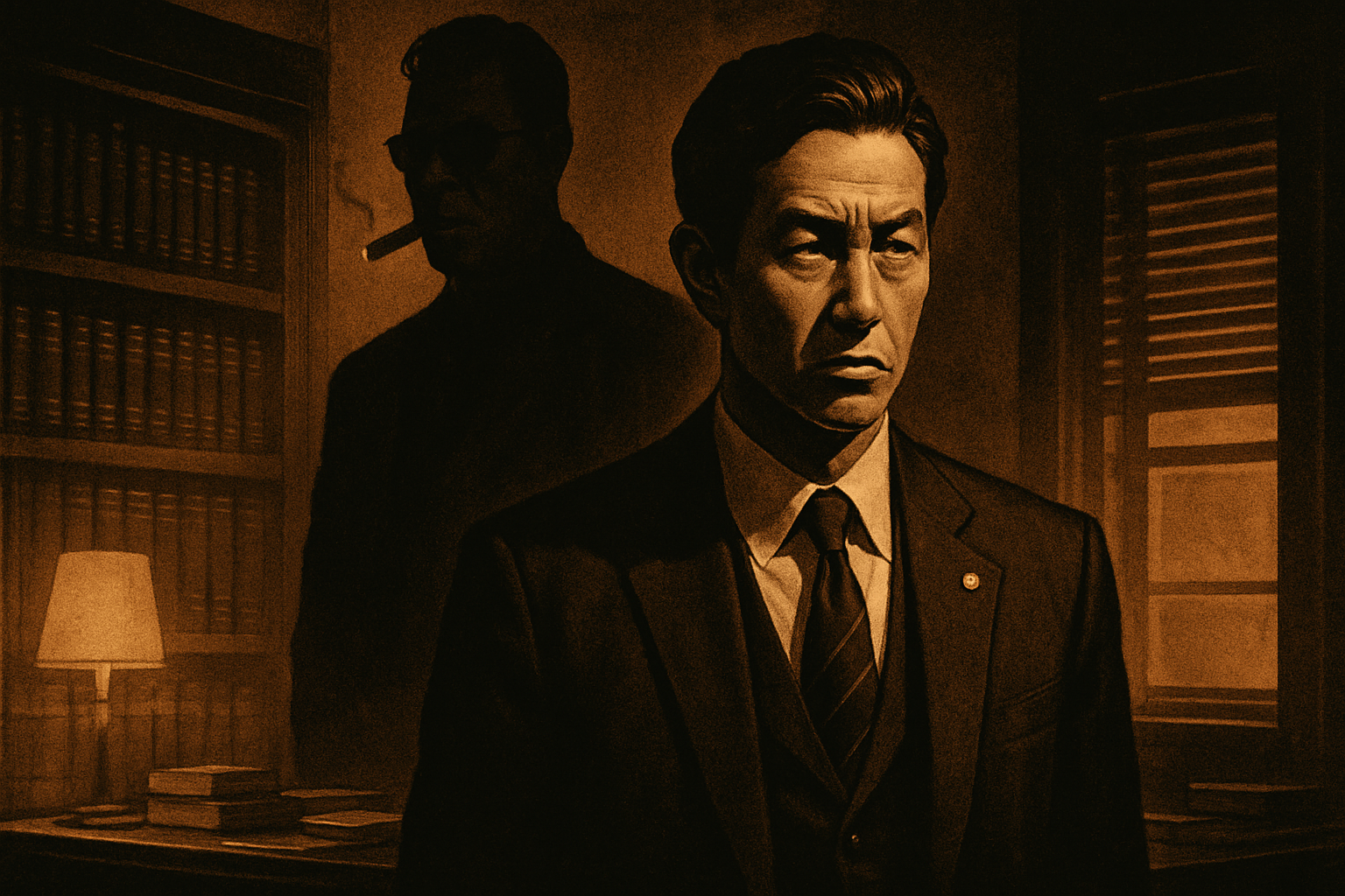 九条の大罪 第1話 九条弁護士の事務所シーン イラスト