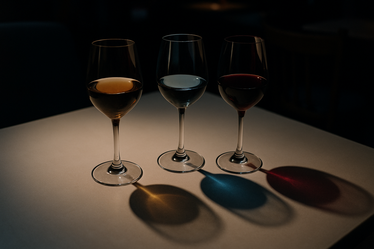 三角関係を暗示するワイングラスのイメージ